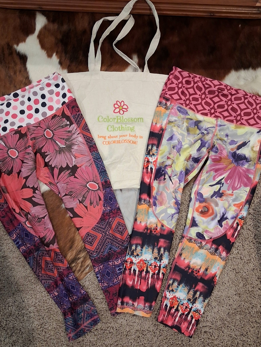 ColorBlossom Clothing Floral & Abstract Legging Set - Multi Pink Sz M